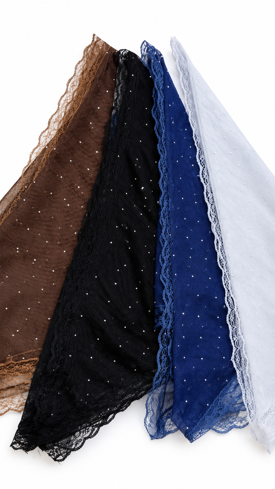 مینی اسکارف نگین دار کیفیت کار عالی سه گوش