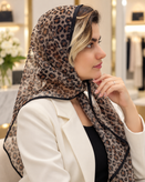 مینی اسکارف پلنگی سه گوش توری جذاب ترند